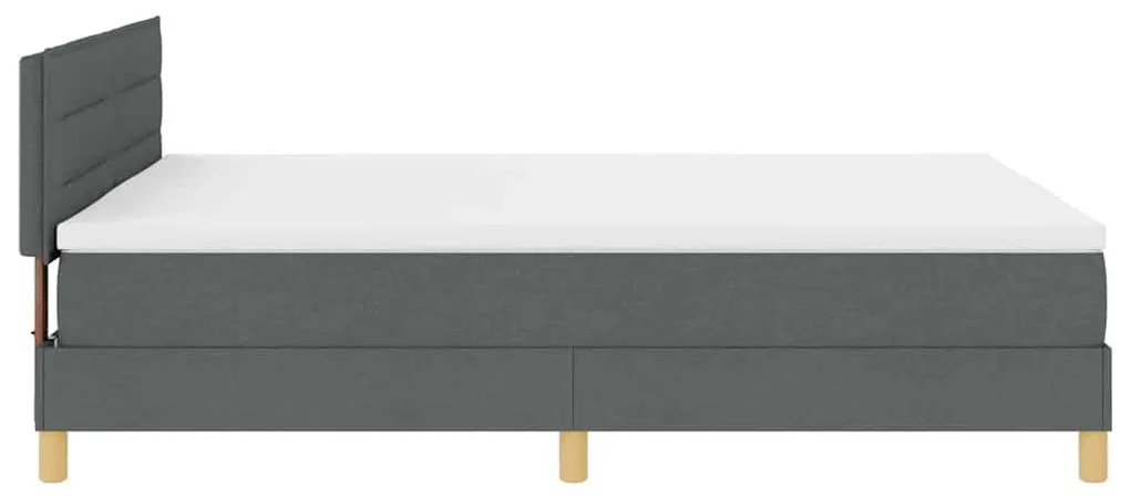 Cama Box com Colchão Cinza Escuro 160x200 cm Tecido