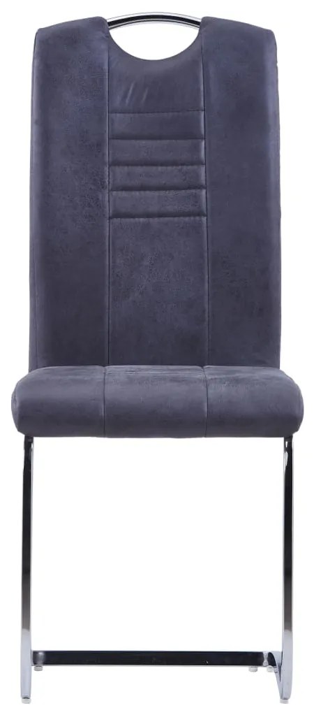 7 pcs conjunto de jantar camurça artificial cinzento
