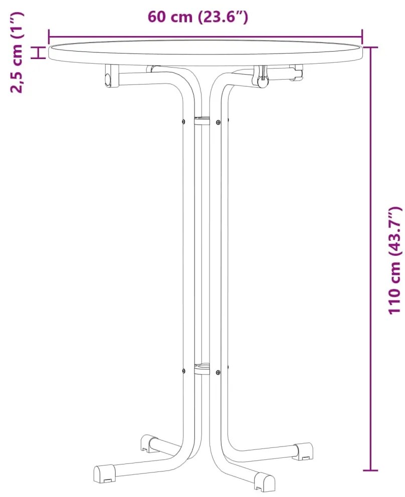Mesa de jantar Ø60x110 cm derivados de madeira e aço branco