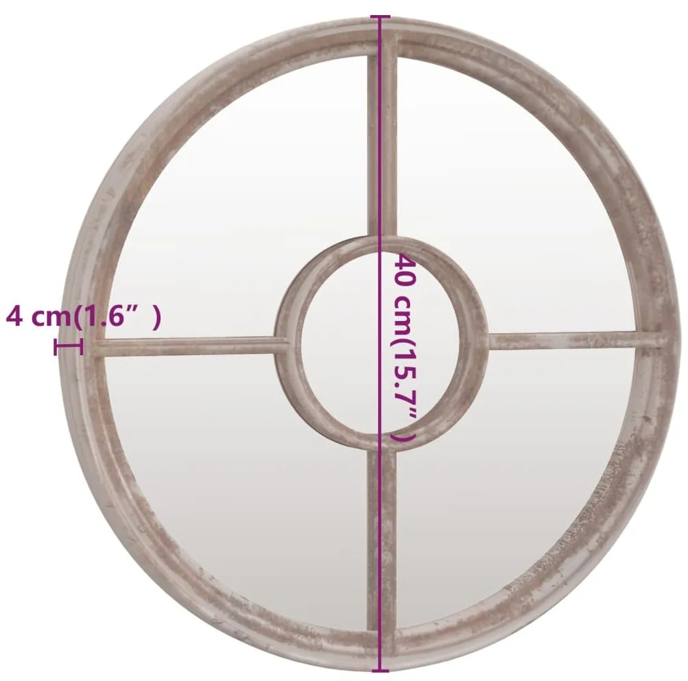 Espelho redondo em ferro para uso no interior 40x4 cm cor areia