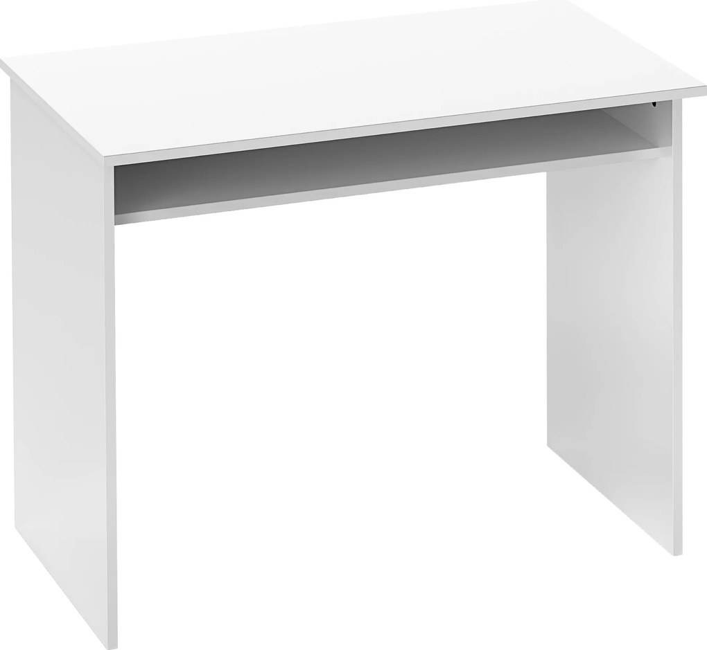 HOMCOM Secretária Compacta com 1 Prateleira 90x50x74 cm Branco | Aosom Portugal