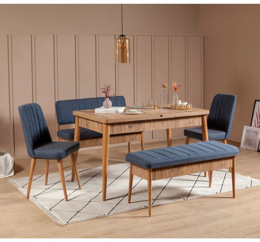 Conjunto de Mesa de Jantar Extensível e Cadeiras Vina – Pinho Atlântic