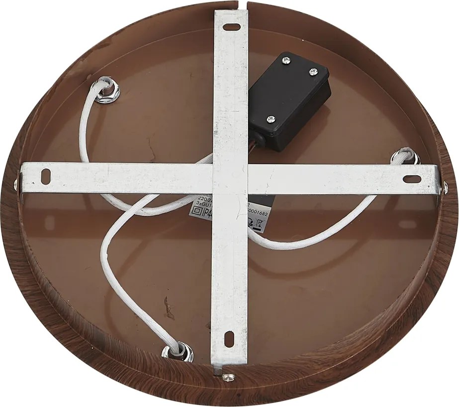 Plafon de teto Japandi madeira escura com spots ajustáveis 3-luzes IP44 - Ducha