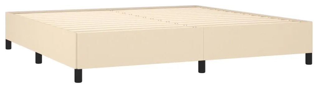 Estrutura de cama sem colchão 200x200 cm tecido cor creme