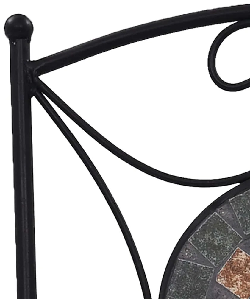 Cadeiras bistrô em mosaico 2 pcs laranja/cinzento
