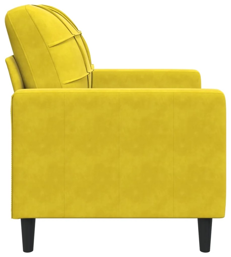 Poltrona 60 cm veludo amarelo