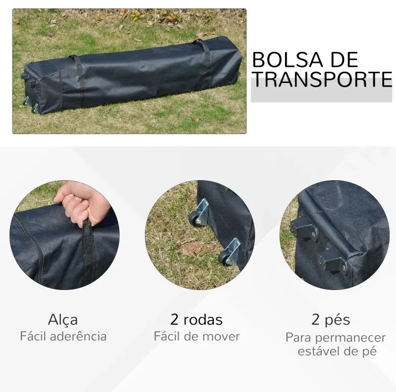 Tenda de Jardim Dobrável - Branco - 3x3m