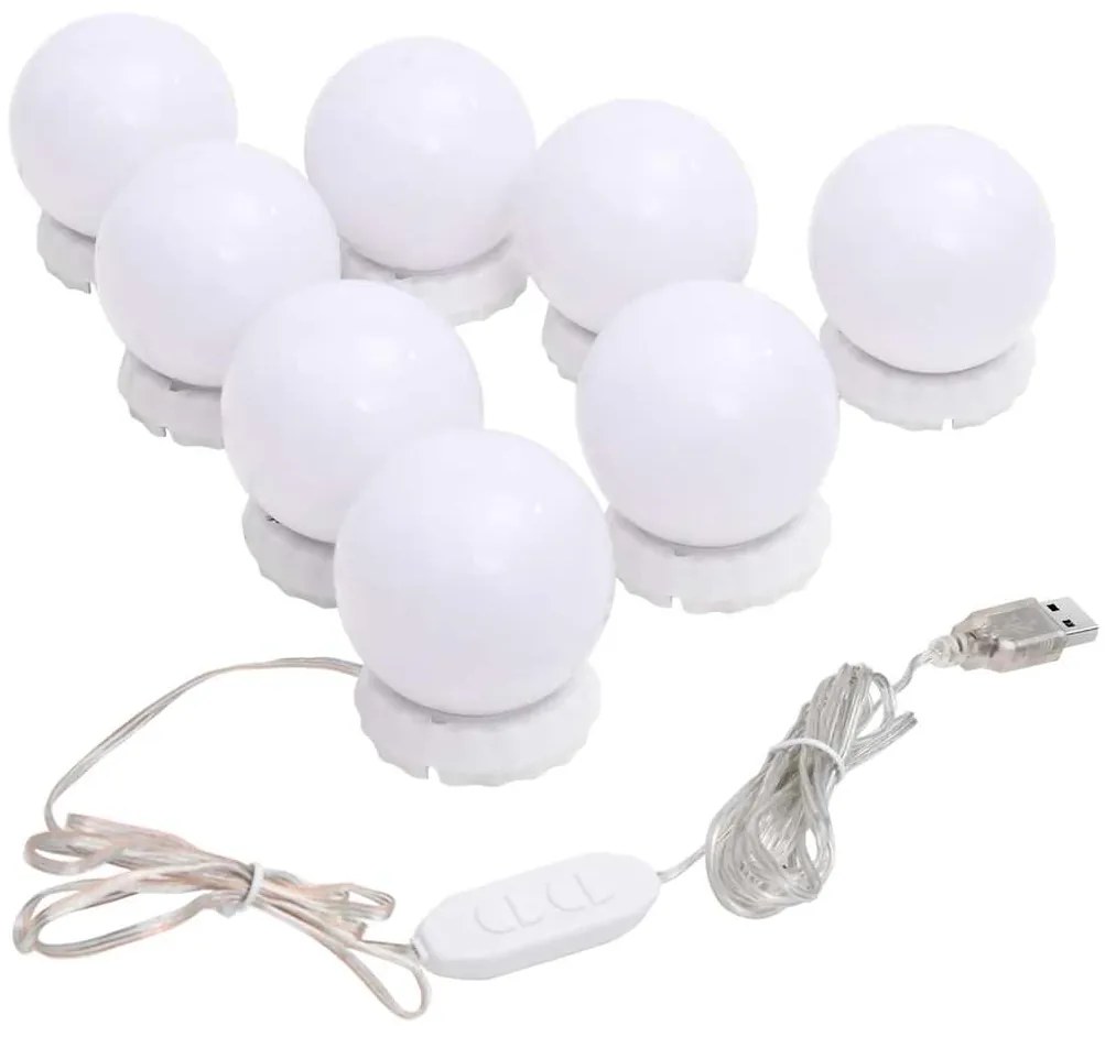 Espelho com luzes LED 70x40 cm vidro arqueado