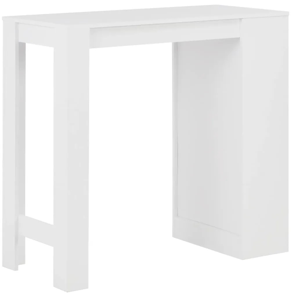 Mesa de bar com prateleira branco 110x50x103 cm