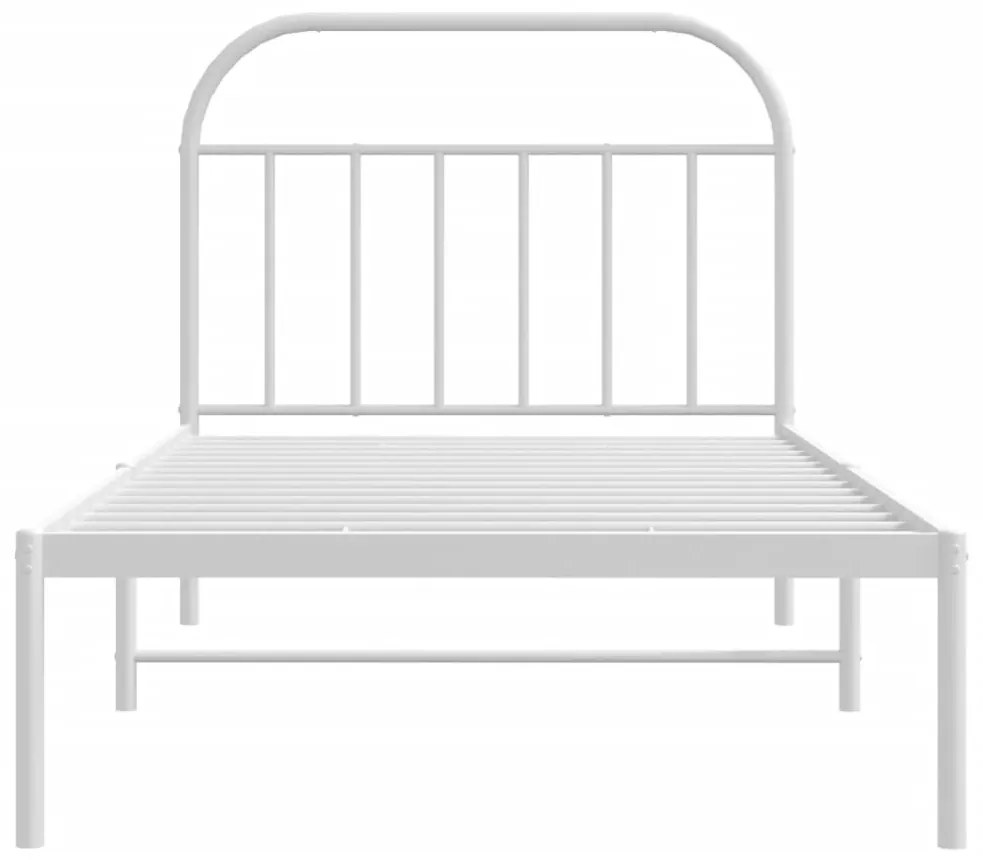 Estrutura de cama com cabeceira 100x190 cm metal branco