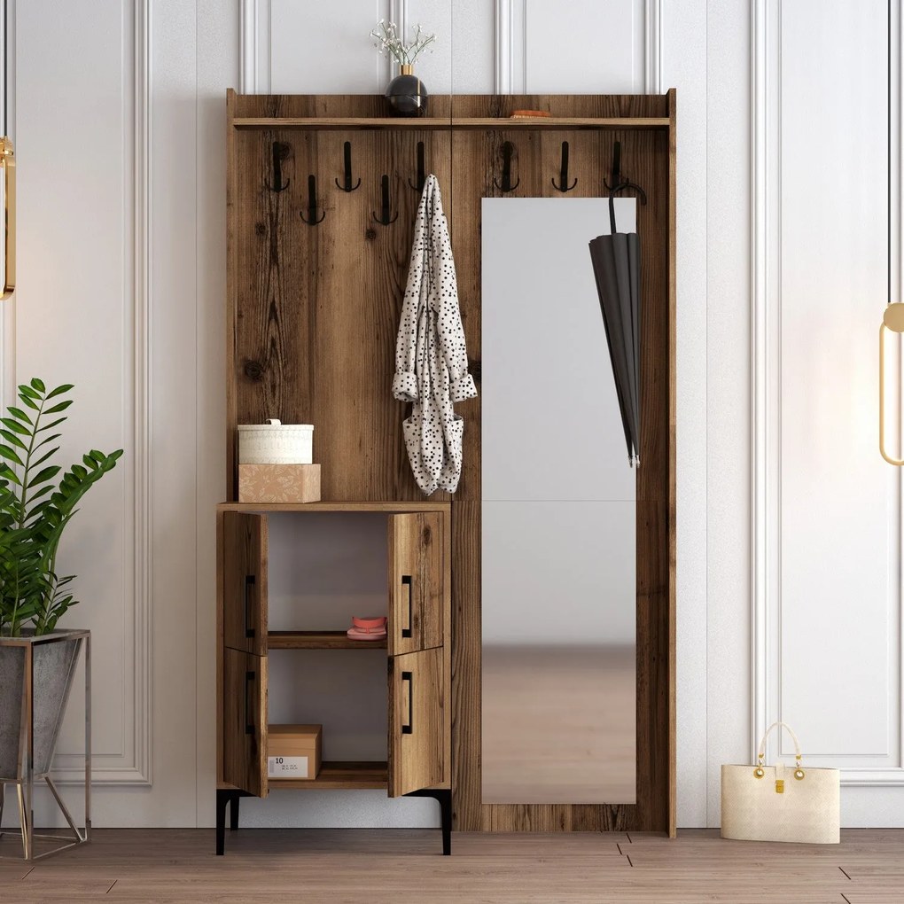Hall Stand Berlin BC – Nogueira – 120x200x35 cm