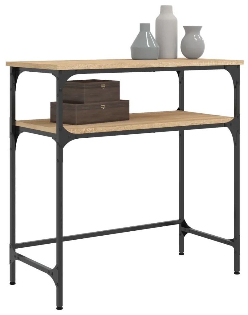 Mesa consola 75x35,5x75 cm derivados de madeira carvalho sonoma