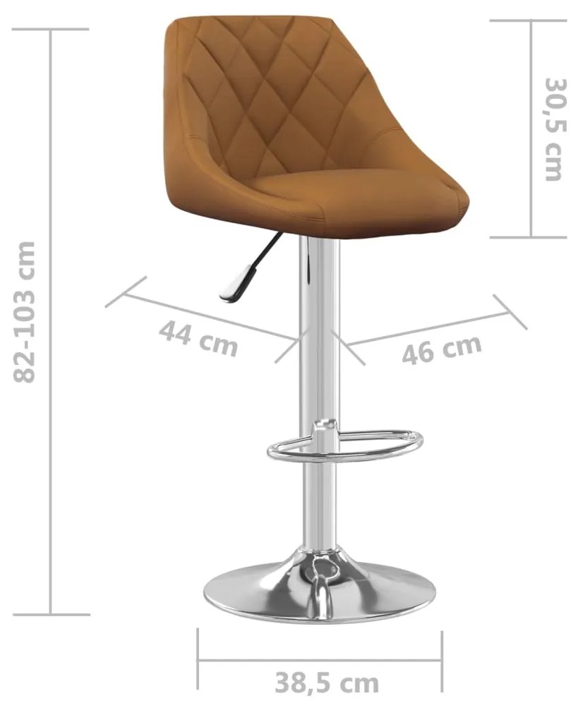 Bancos de bar 2 pcs veludo castanho