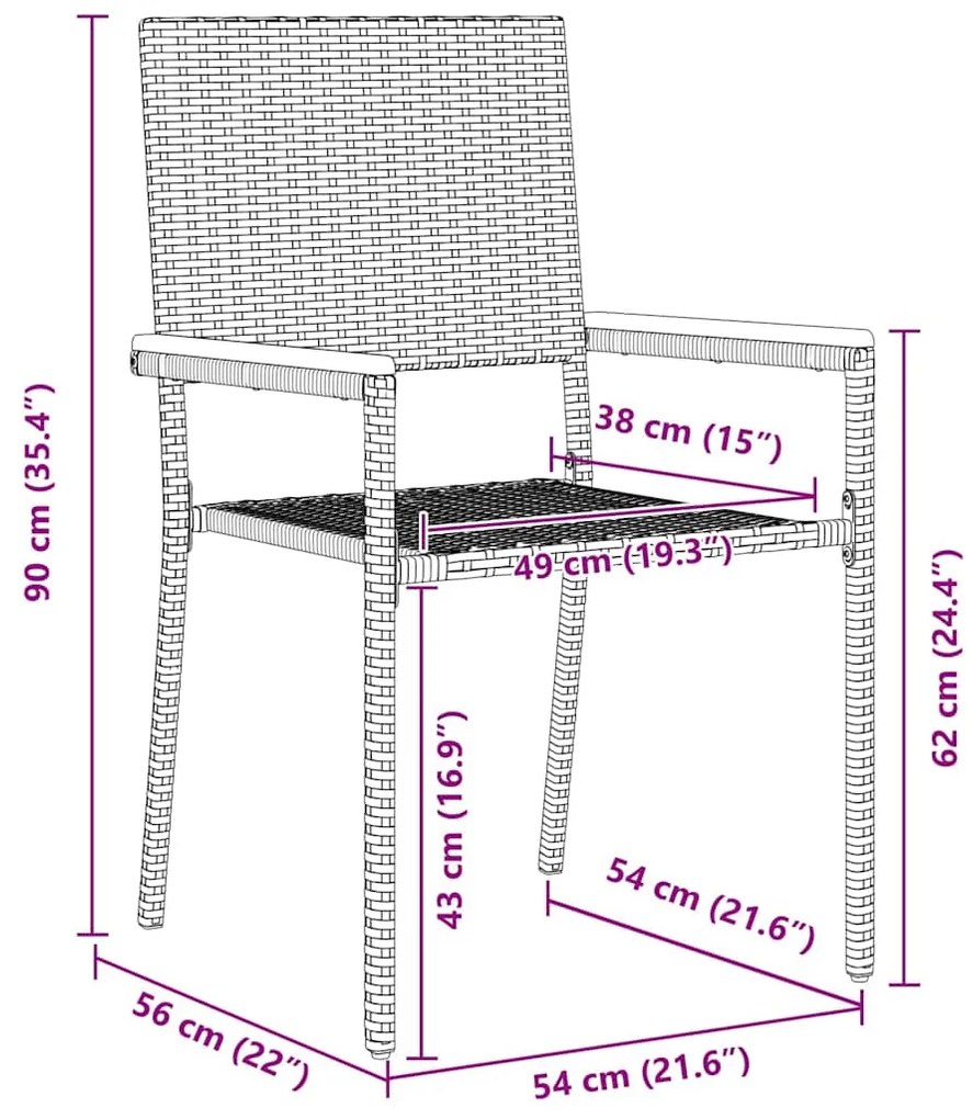 Conjunto de Jantar para Jardim 5 Peças Bege em Rattan Sintético
