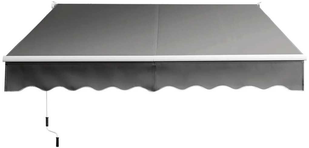 Toldo retrátil 245 x 200 cm com manivela manual para parede, porta, janela Cinzento