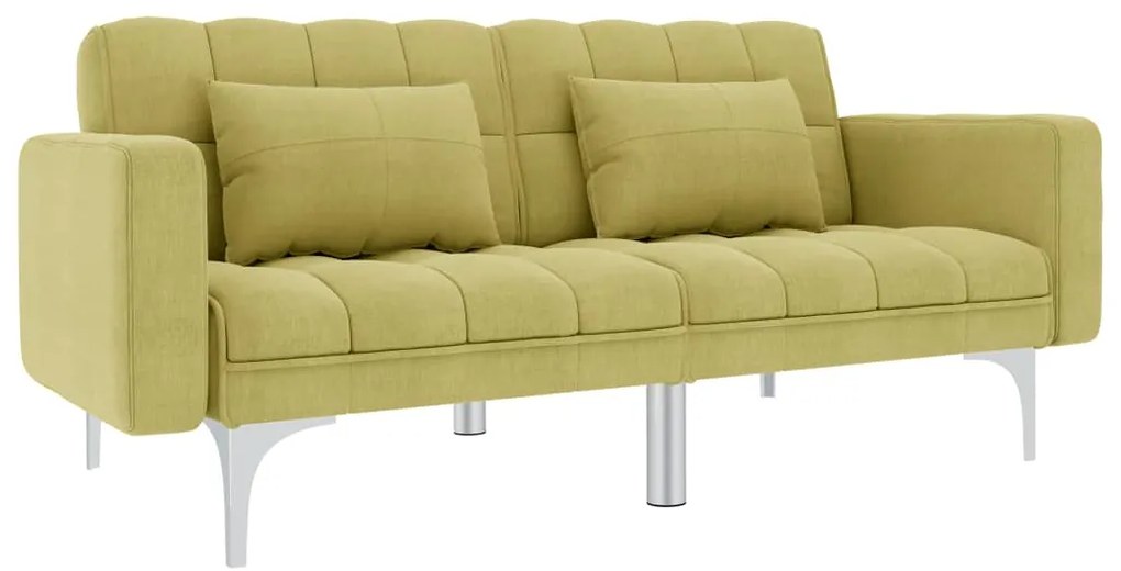 247217 vidaXL Sofá-cama tecido verde