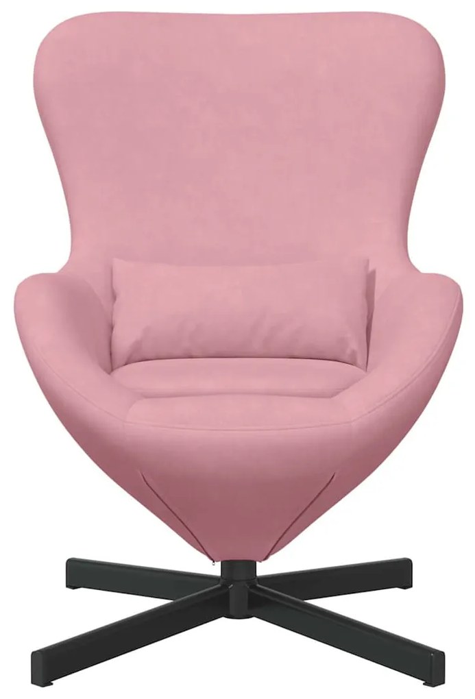 Cadeira de Ovo vidaXL Veludo Rosa