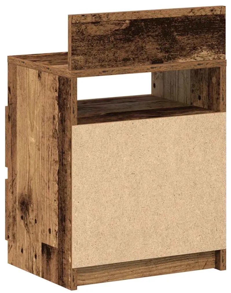 Mesas de cabeceira 2 pcs com 2 gavetas 40x33x60cm madeira velha