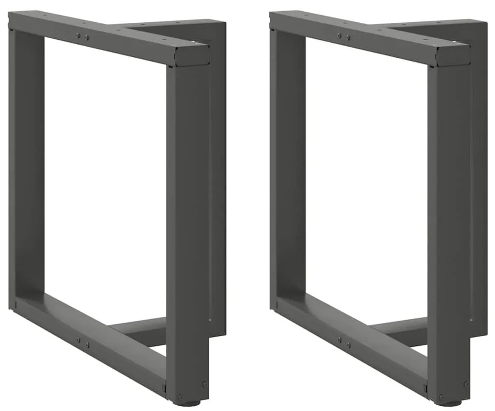 vidaXL Pés para mesa de jantar em forma de T, 2 peças, antracite, 70x35x(72-73) cm, aço