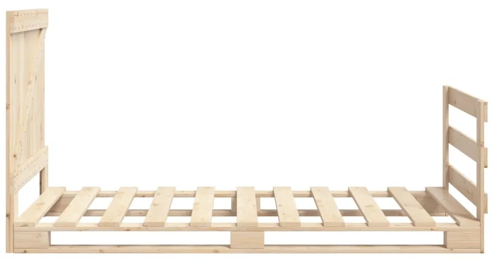 Estrutura de cama com cabeceira 90x200 cm pinho maciço