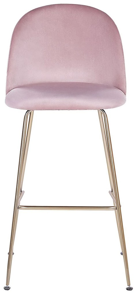 Conjunto de 2 cadeiras de bar em veludo rosa ARCOLA Beliani