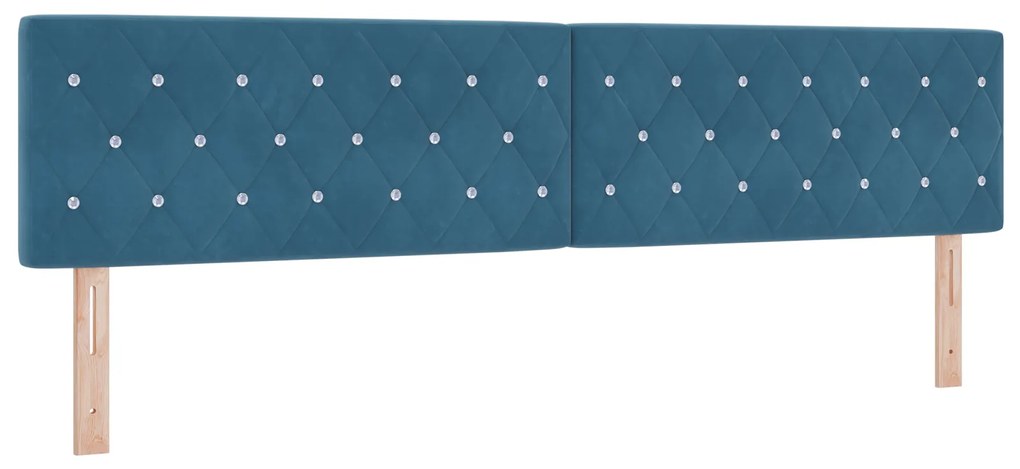 Cama Box com Colchão vidaXL Azul Escuro 200x200 cm Veludo