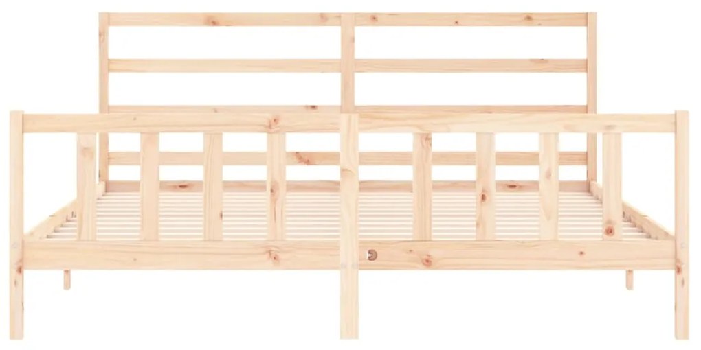 Cama sem colchão 200x200 cm madeira de pinho maciça
