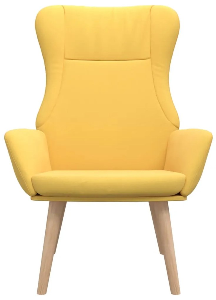 Poltrona Kalani WingBack em Tecido - Amarelo Mostarda - Design Nórdico