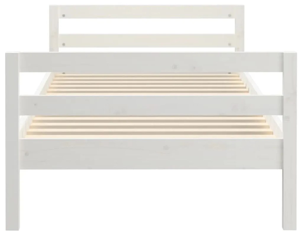 Cama sem colchão 90x190 cm madeira de pinho maciça branco