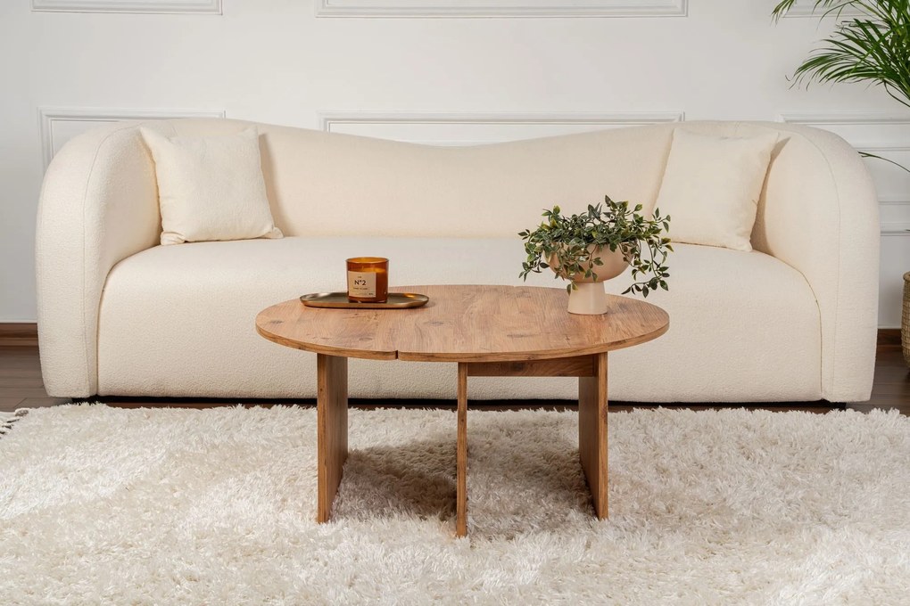 Mesa de Café Moira – Pinho Atlântico – Ø90x41 cm