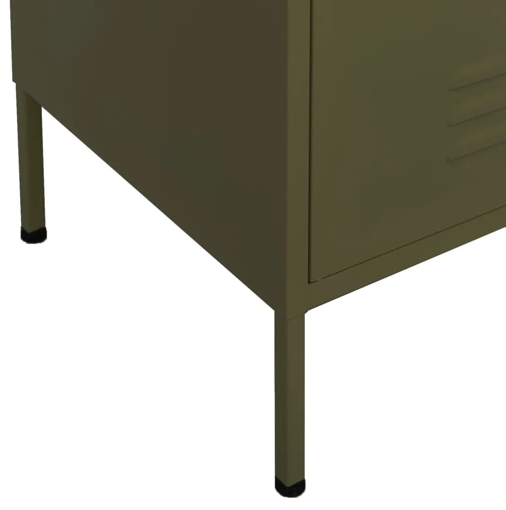 Armário de arrumação aço 80x35x101,5 cm verde-azeitona