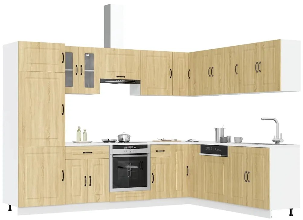 14 peças armário de cozinha conjunto Kalmar sonoma carvalho