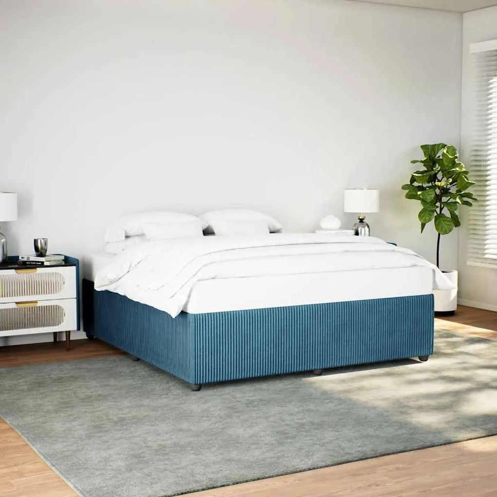 vidaXL Estrutura de cama 200x200 cm veludo azul