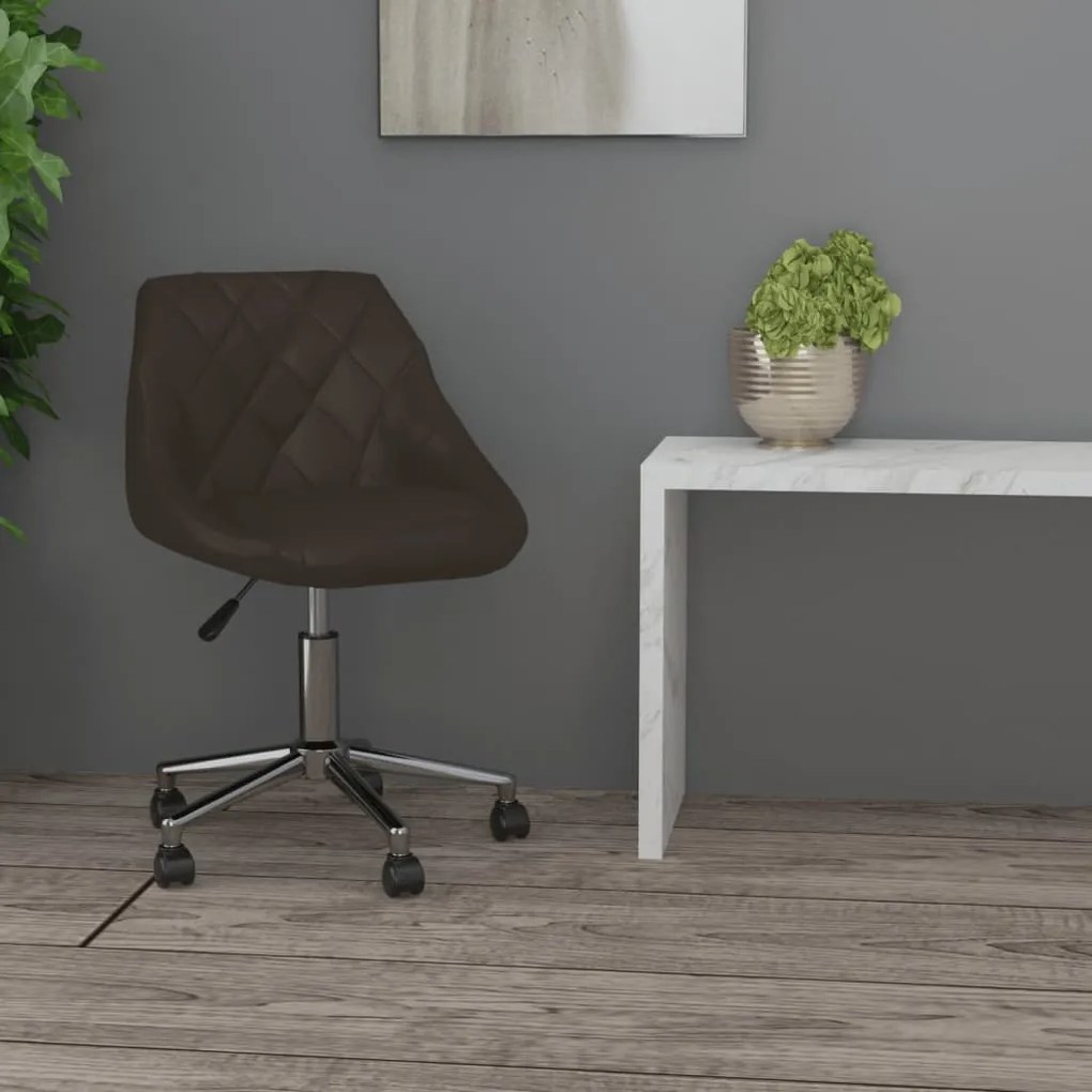 vidaXL Cadeira de escritório giratória couro artificial castanho