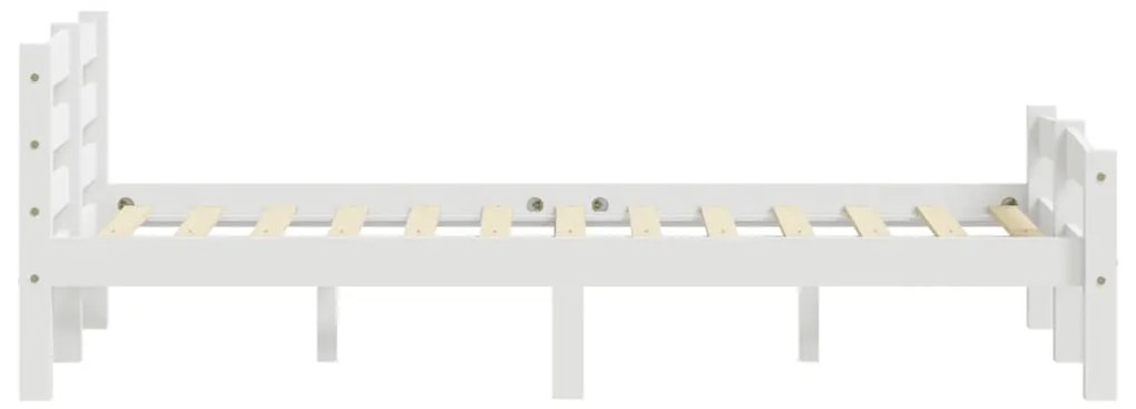 Estrutura de cama 120x200 cm pinho maciço branco