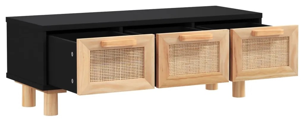 Mesa de centro 80x40x30 cm derivados madeira pinho maciço preto