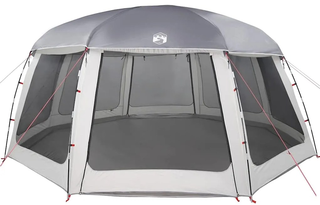 Tenda para piscina c/ mosca amovível e paredes de rede cinzento