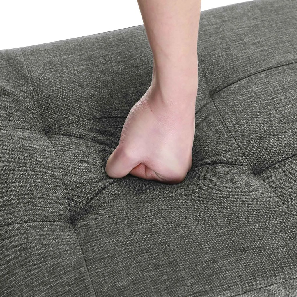 Banco dobrável com espaço de arrumação 38 x 76 x 40 cm Cinzento escuro