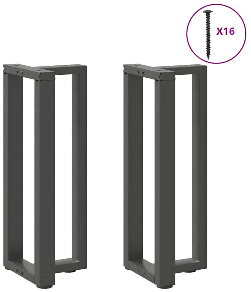 Pés de mesa de console em forma de T, 2 peças, antracite, 25x28x(72-73