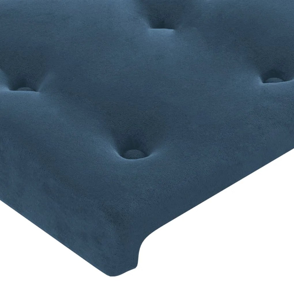 Estrutura de cama sem colchão 90x190 cm veludo azul-escuro