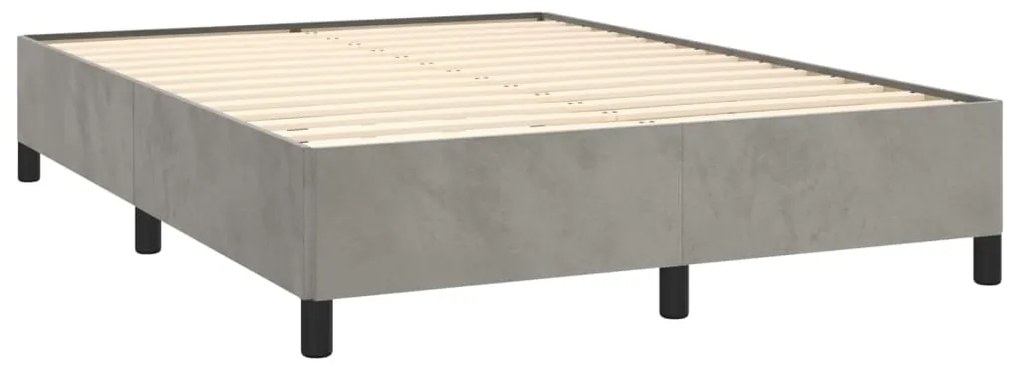 Estrutura de cama sem colchão 140x190 cm veludo cinzento-claro