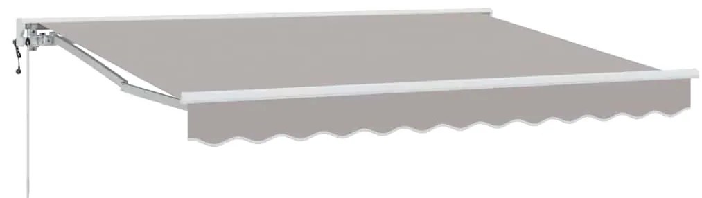 Toldo Retrátil Manual Cinzento-claro 350x200 cm