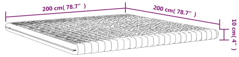 Colchão de espuma 200x200 cm 7 zonas dureza 20 ILD branco