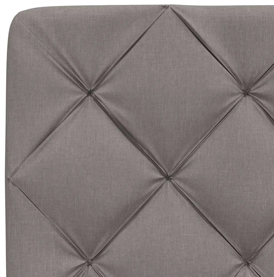Cama com colchão 140x200 cm tecido castanho-acinzentado