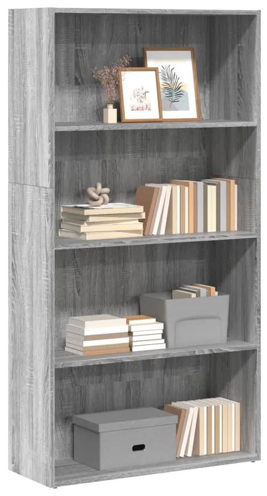 vidaXL Estante 80x30x152 cm derivados de madeira cinzento sonoma