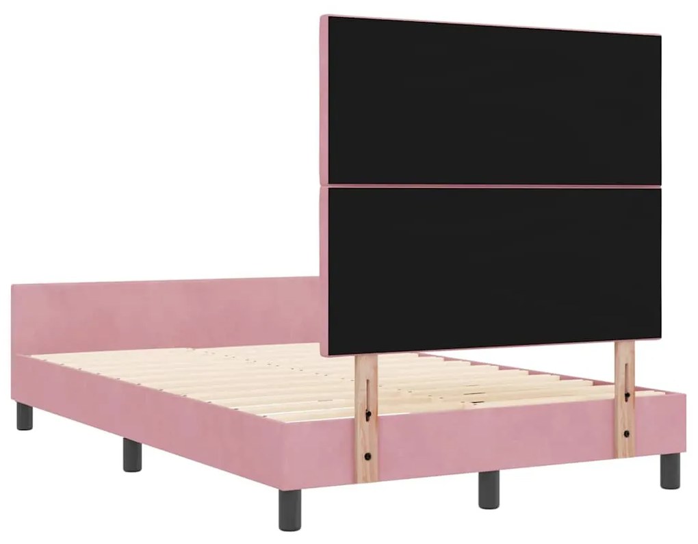 Cama de Veludo Rosa vidaXL 120x190 cm