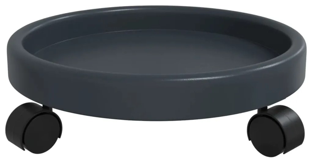 Carrinhos de plantas c/ rodas 2 pcs diâmetro 34 cm 35 kg cinza