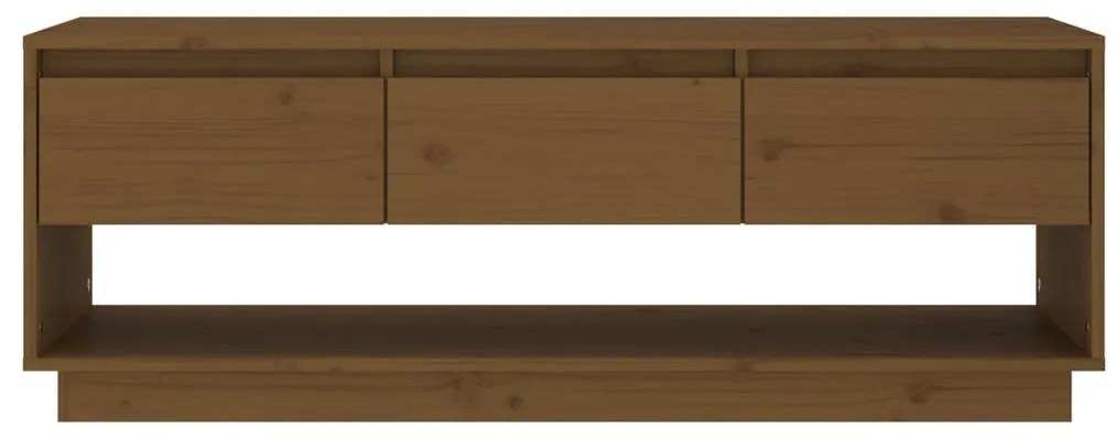 Móvel de TV 110,5x34x40 cm madeira de pinho maciça castanho mel