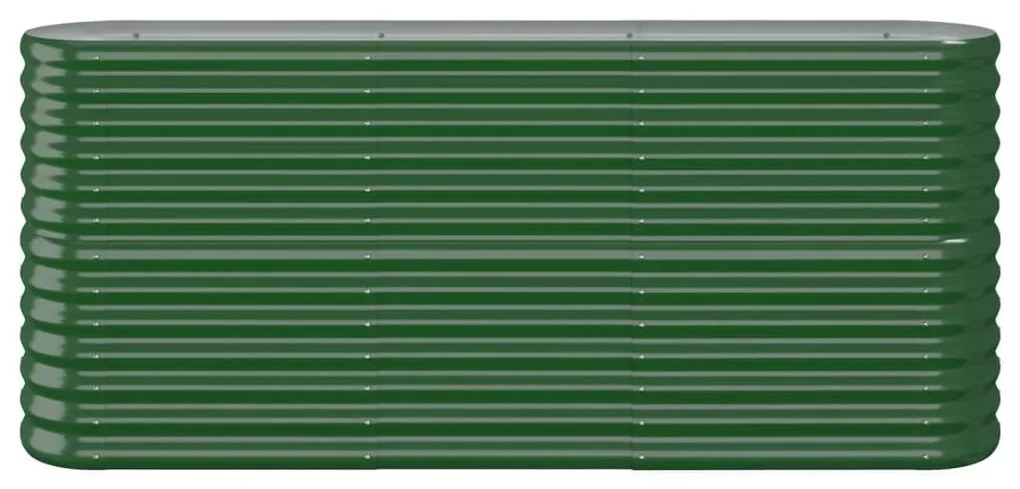 Canteiro elevado jardim 152x40x68 cm aço revestido a pó verde