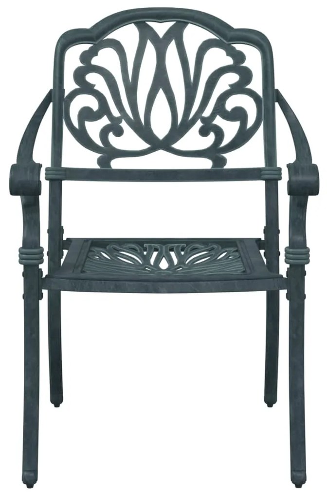Cadeiras de jardim 2 pcs alumínio fundido verde